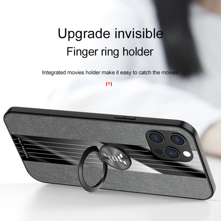 XINLI Stitching Cloth Textue Shockproof TPU Protective Case with Ring Holder