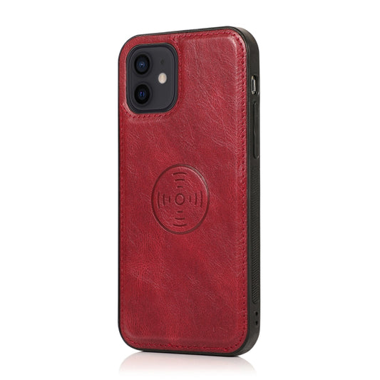Detachable magnetic leather wallet case compatible with iPhone 12 mini in rich cognac