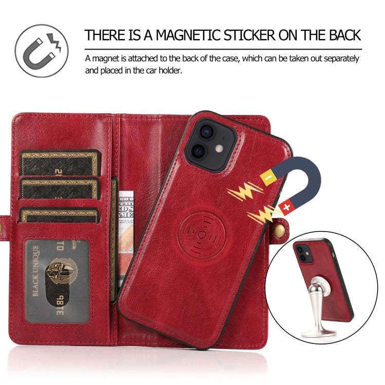 Multiple Card Slots Detachable Magnetic Horizontal Flip Leather Case with Card Slots & Holder & Wallet