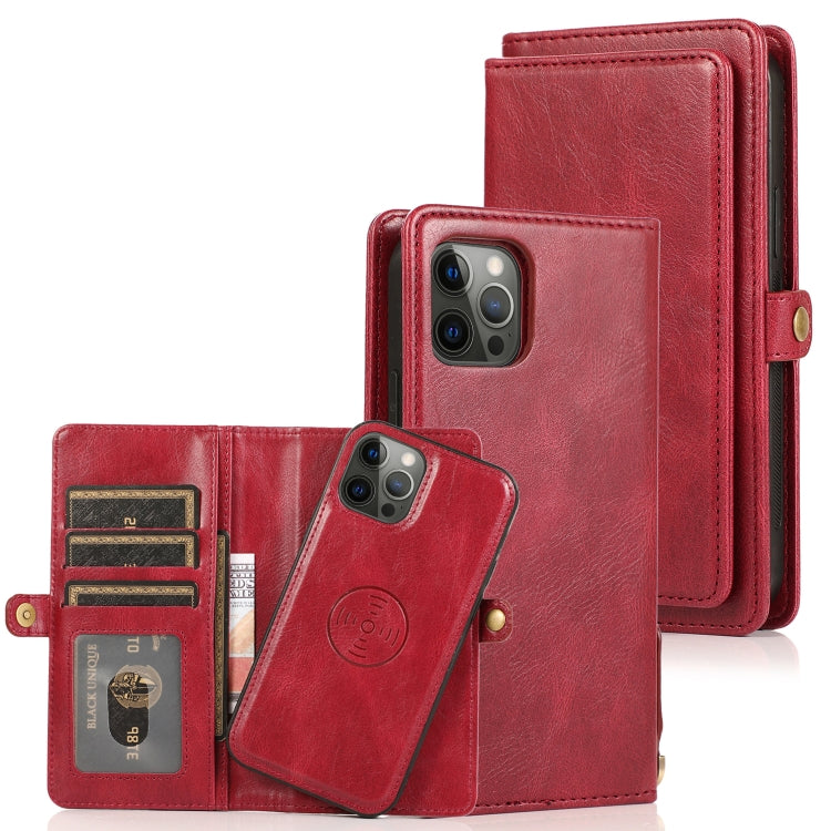 Multiple Card Slots Detachable Magnetic Horizontal Flip Leather Case with Card Slots & Holder & Wallet