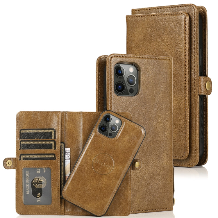 Multiple Card Slots Detachable Magnetic Horizontal Flip Leather Case with Card Slots & Holder & Wallet