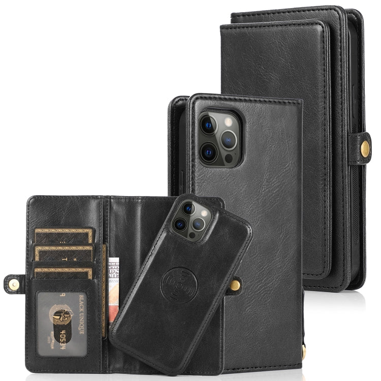 Multiple Card Slots Detachable Magnetic Horizontal Flip Leather Case with Card Slots & Holder & Wallet
