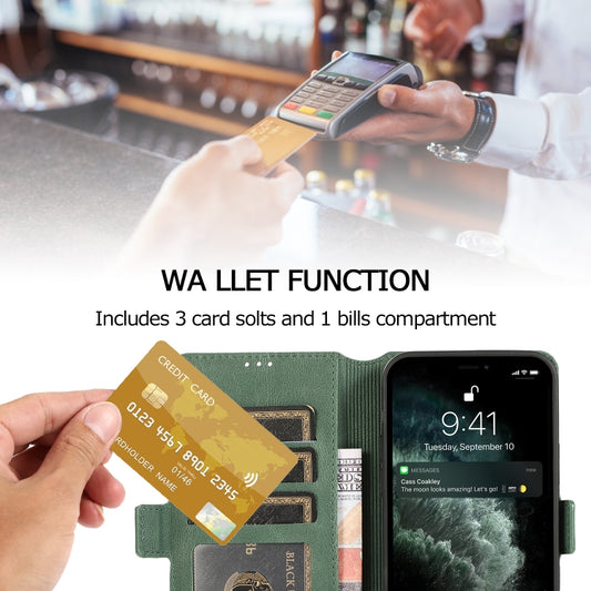 Magnetic closing clasp on premium leather iPhone 12 Pro Max protective case