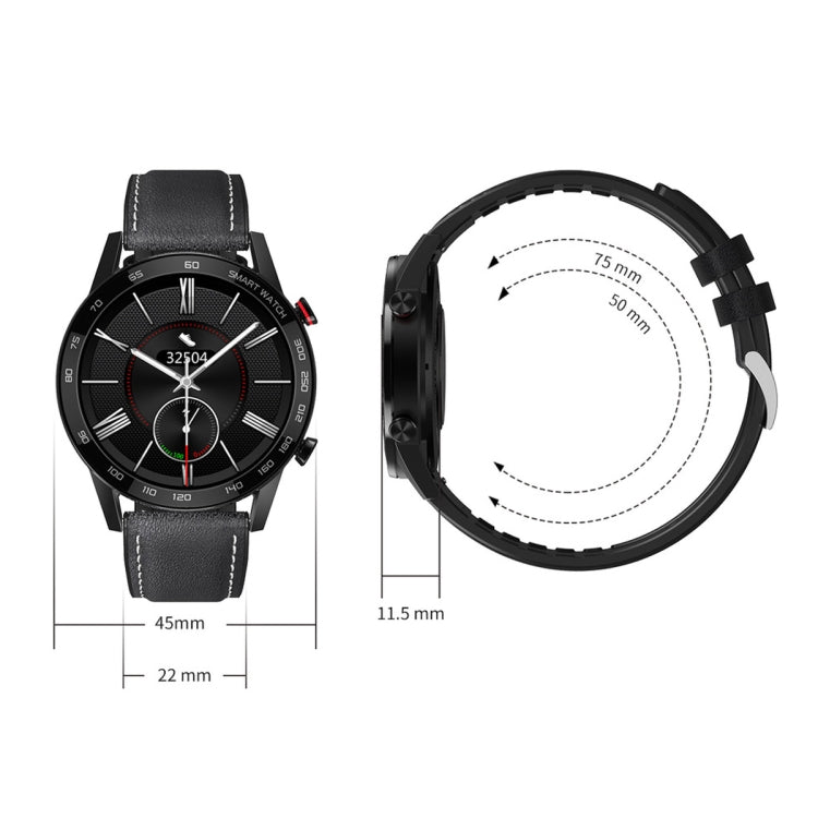 1.3 inch Touch Screen Dual-mode Bluetooth Smart Watch, Support Sleep Monitor / Heart Rate Monitor / Blood Pressure Monitoring, Black Leather Strap