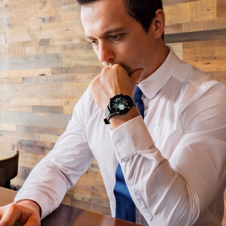 1.3 inch Touch Screen Dual-mode Bluetooth Smart Watch, Support Sleep Monitor / Heart Rate Monitor / Blood Pressure Monitoring, Black Leather Strap