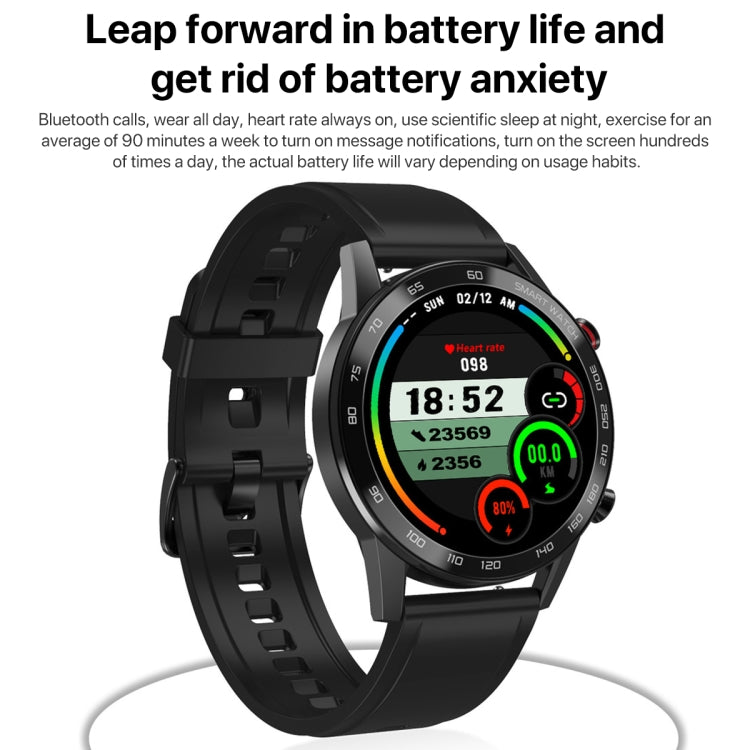 1.3 inch Touch Screen Dual-mode Bluetooth Smart Watch, Support Sleep Monitor / Heart Rate Monitor / Blood Pressure Monitoring, Black Leather Strap