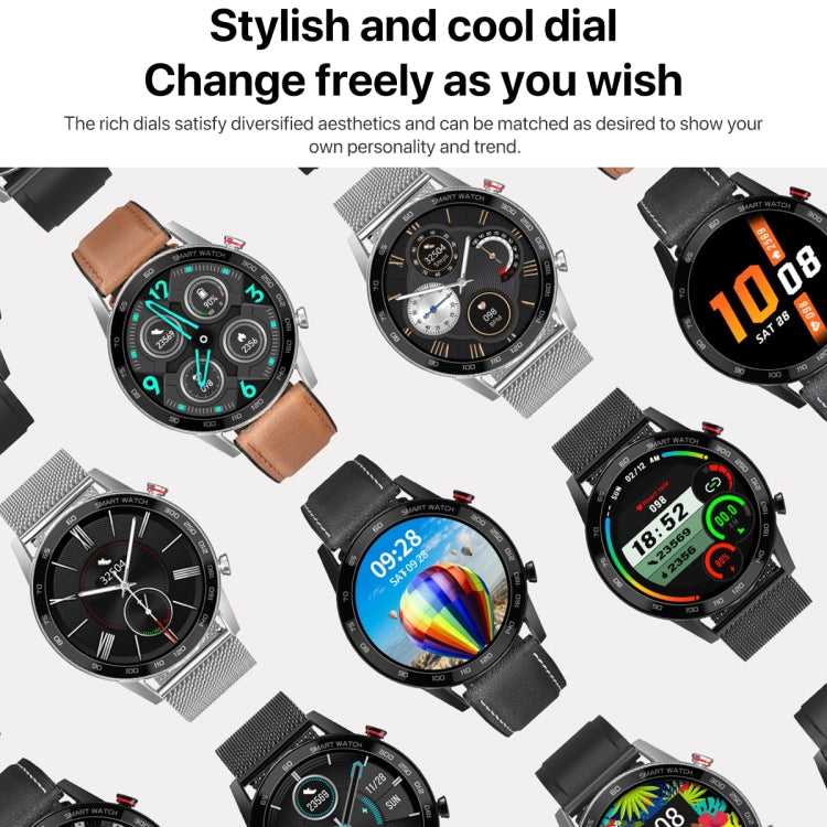 1.3 inch Touch Screen Dual-mode Bluetooth Smart Watch, Support Sleep Monitor / Heart Rate Monitor / Blood Pressure Monitoring, Silver Milanese Strap