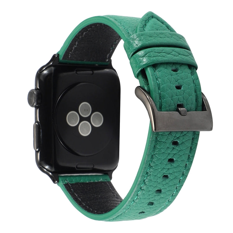 Litchi Texture Genuine Leather Watchband For Apple Watch Series 6 & SE & 5 & 4 44mm / 3 & 2 & 1 42mm, For Apple Watch Series 7 45mm / 6 & SE & 5 & 4 44mm / 3 & 2 & 1 42mm