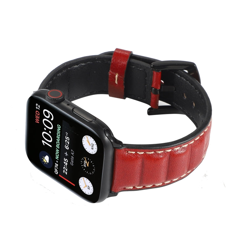 Genuine Leather Watchband For Apple Watch Series 6 & SE & 5 & 4 40mm / 3 & 2 & 1 38mm, For Apple Watch Series 7 41mm / 6 & SE & 5 & 4 40mm / 3 & 2 & 1 38mm