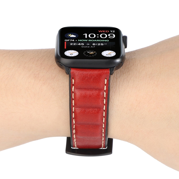 Genuine Leather Watchband For Apple Watch Series 6 & SE & 5 & 4 40mm / 3 & 2 & 1 38mm, For Apple Watch Series 7 41mm / 6 & SE & 5 & 4 40mm / 3 & 2 & 1 38mm