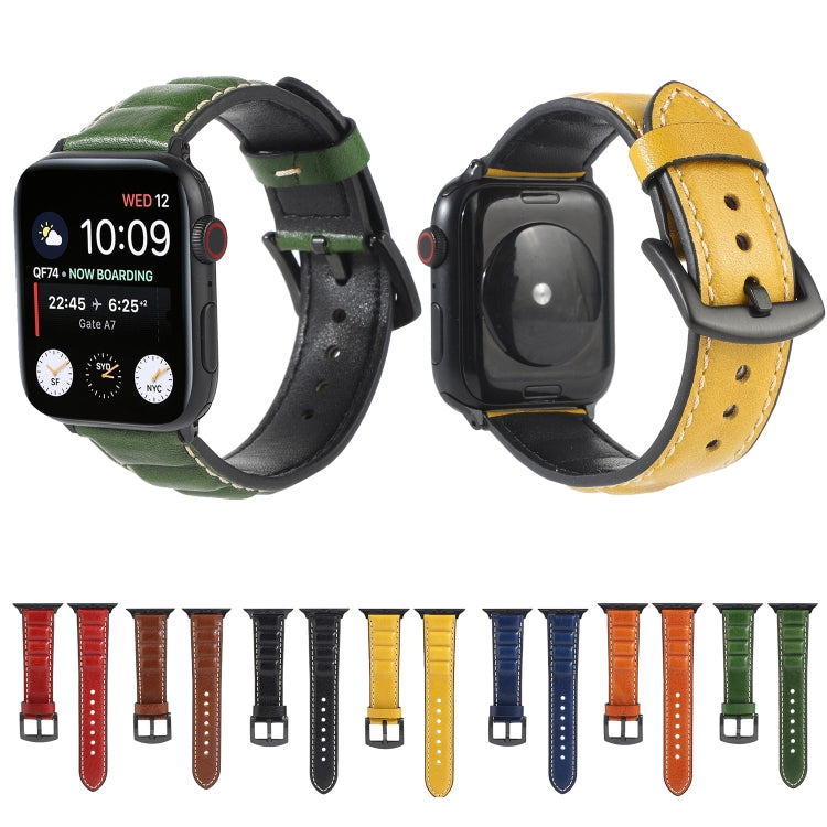 Genuine Leather Watchband For Apple Watch Series 6 & SE & 5 & 4 40mm / 3 & 2 & 1 38mm, For Apple Watch Series 7 41mm / 6 & SE & 5 & 4 40mm / 3 & 2 & 1 38mm