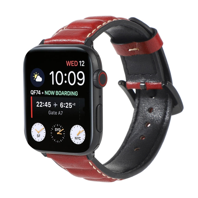 Genuine Leather Watchband For Apple Watch Series 6 & SE & 5 & 4 44mm / 3 & 2 & 1 42mm, For Apple Watch Series 7 45mm / 6 & SE & 5 & 4 44mm / 3 & 2 & 1 42mm