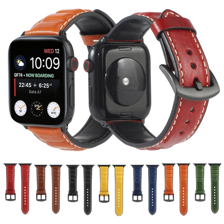 Genuine Leather Watchband For Apple Watch Series 6 & SE & 5 & 4 44mm / 3 & 2 & 1 42mm, For Apple Watch Series 7 45mm / 6 & SE & 5 & 4 44mm / 3 & 2 & 1 42mm