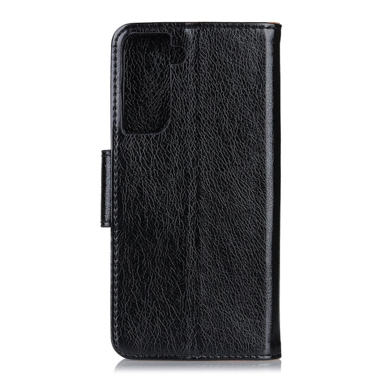 Nappa leather Samsung Galaxy case featuring card slots and magnetic closure detail