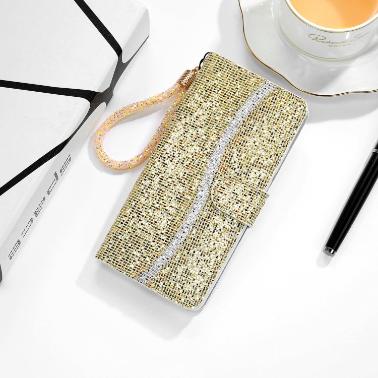 Glitter Powder Horizontal Flip Leather Case with Card Slots & Holder & Lanyard, For Samsung Galaxy M51, For Samsung Galaxy S20 FE