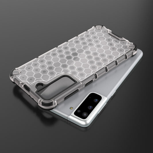 Samsung S21+ 5G protective case corner drop protection honeycomb pattern close-up
