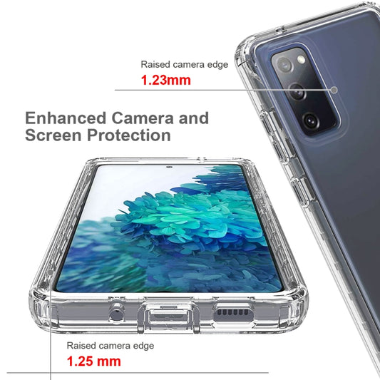 Transparent protective case for S20 FE displaying vibrant two-color gradient candy effect