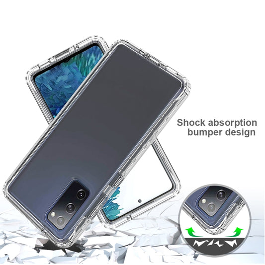 Galaxy S20 FE case in use showing slim shockproof design with colorful gradient pattern