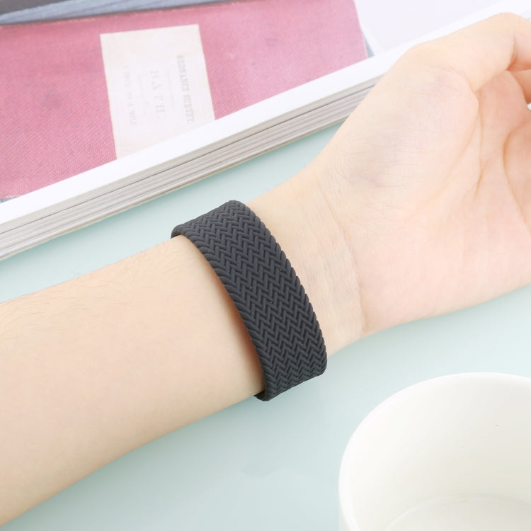 Single-turn Woven Pattern Silicone Watchband For Apple Watch Series 6 & SE & 5 & 4 44mm / 3 & 2 & 1 42mm, S, M, L