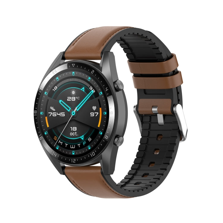22mm Silicone Leather Replacement Strap Watchband for Huawei Watch GT 2 46mm, For Huawei Watch GT 2 46mm