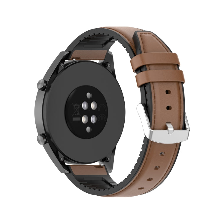 22mm Silicone Leather Replacement Strap Watchband for Huawei Watch GT 2 46mm, For Huawei Watch GT 2 46mm