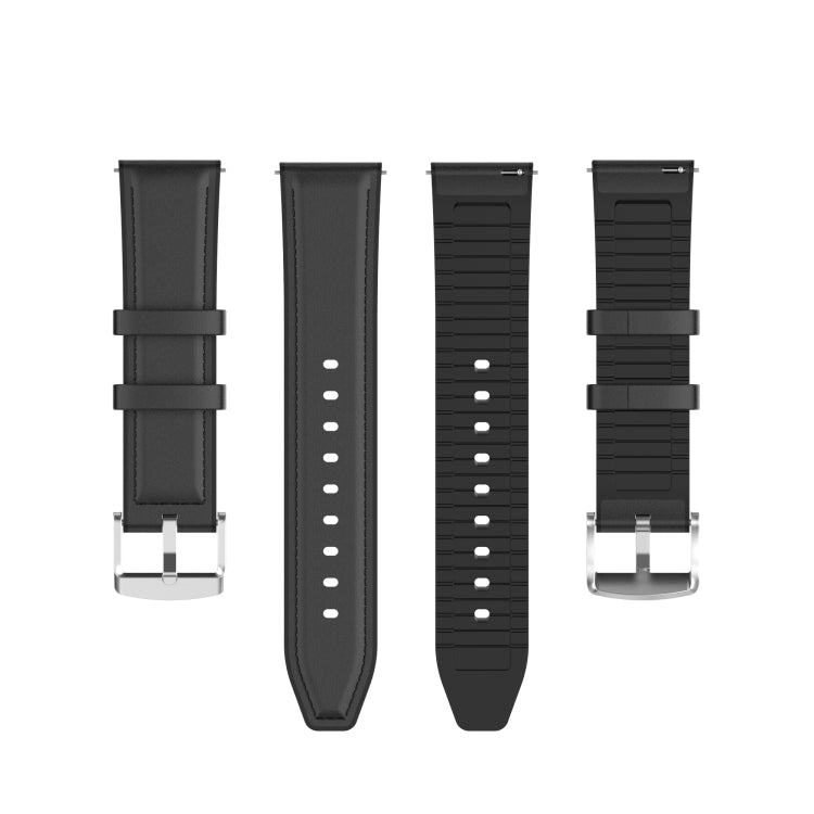 22mm Silicone Leather Replacement Strap Watchband for Samsung Galaxy Watch 3 45mm, For Samsung Galaxy Watch 3 45mm