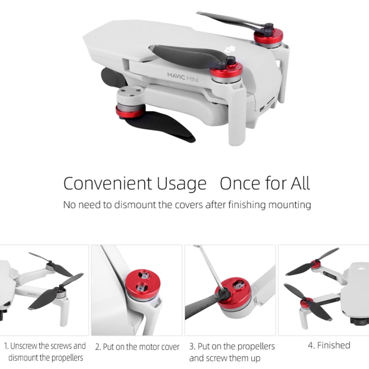 Sunnylife MM-Q9239 Dust-proof Waterproof Aluminum Alloy Motor Cover for DJI Mavic Mini / Mini 2