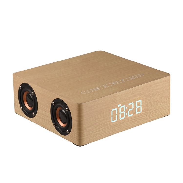 Q5C Multifunctional Wooden Touch Clock Display Bluetooth Speaker, Support TF Card & U Disk & 3.5mm AUX, Q5C
