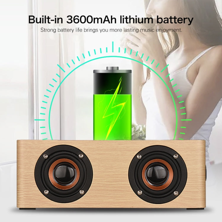 Q5C Multifunctional Wooden Touch Clock Display Bluetooth Speaker, Support TF Card & U Disk & 3.5mm AUX, Q5C