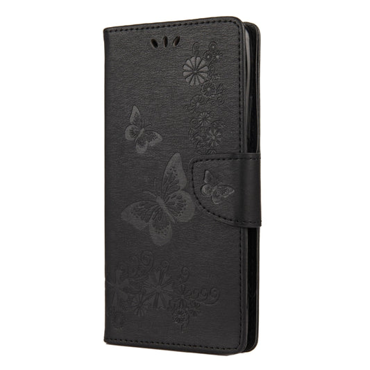Horizontal butterfly design embossing on Nokia 2.4 leather protective cover