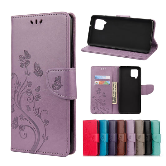 Butterfly flower pattern leather flip case for Samsung Galaxy A42 5G and Nokia 2.4 with card slots