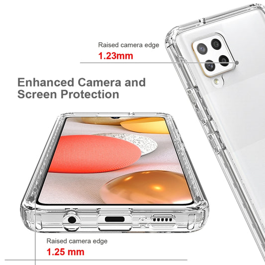 Slim-fitting transparent case gripping Samsung Galaxy smartphone securely in hand