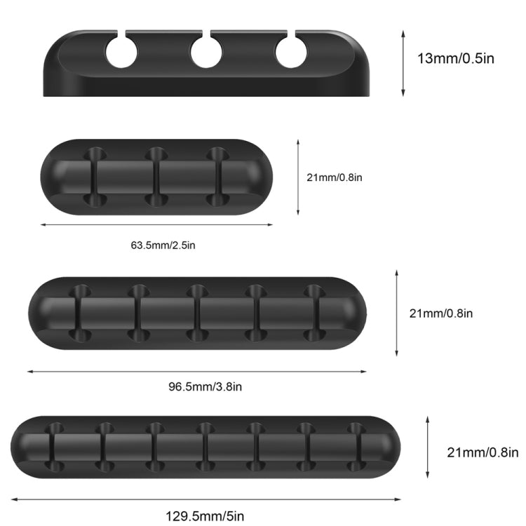 QS-357 3 PCS Desktop Charging Data Cable Organizer Winder Set, 3 PCS