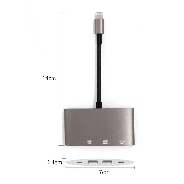 Adaptateur convertisseur multifonction 8 broches vers USB + Type-C / USB-C + OTG 1040KEY