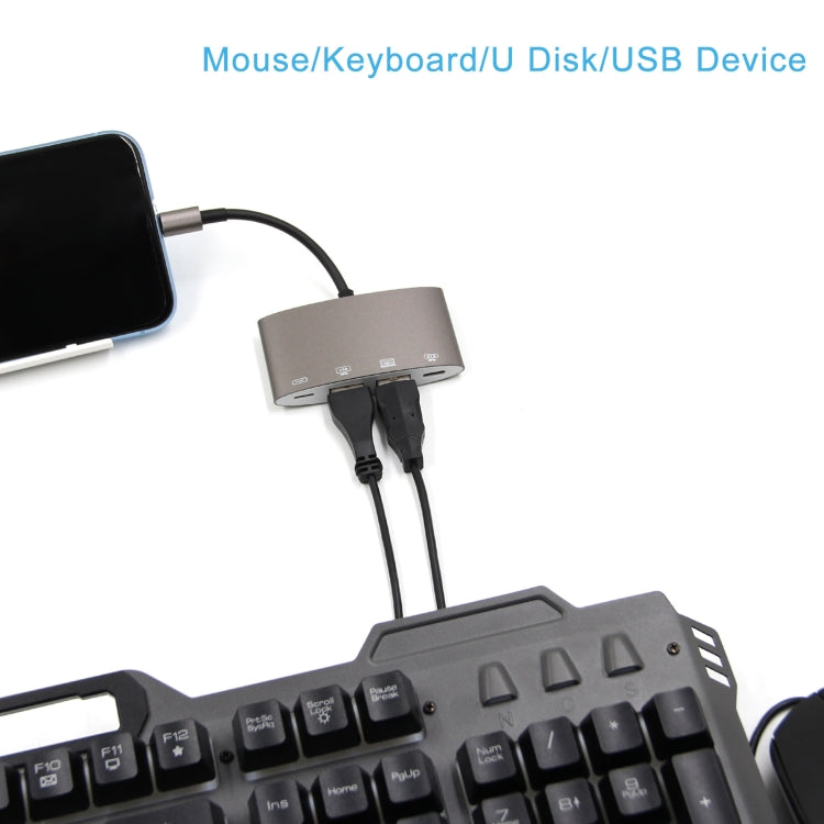 Adaptateur convertisseur multifonction 8 broches vers USB + Type-C / USB-C + OTG 1040KEY