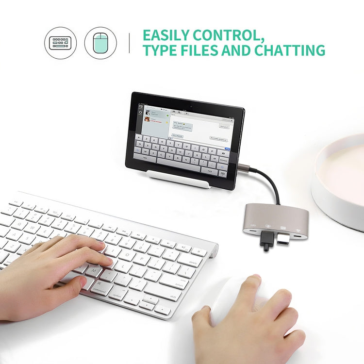 Adaptateur convertisseur multifonction 8 broches vers USB + Type-C / USB-C + OTG 1040KEY