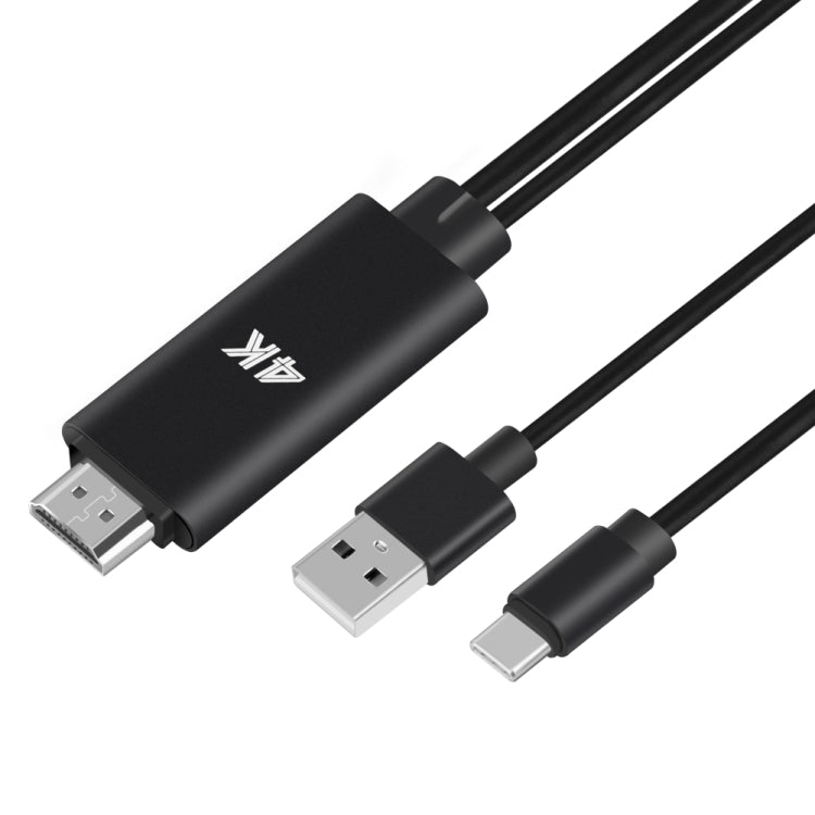 9572A USB Power Supply USB-C/Type-C to HDMI 4K Aluminum Alloy Cable, Length: 1.8m, 9572A