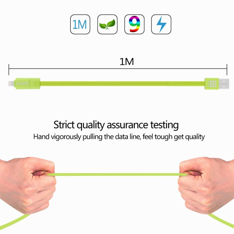 HAWEEL 1m 2 in 1 Micro USB & 8 Pin to USB Data Sync Charge Cable, 2 in 1 Cable in two connectors