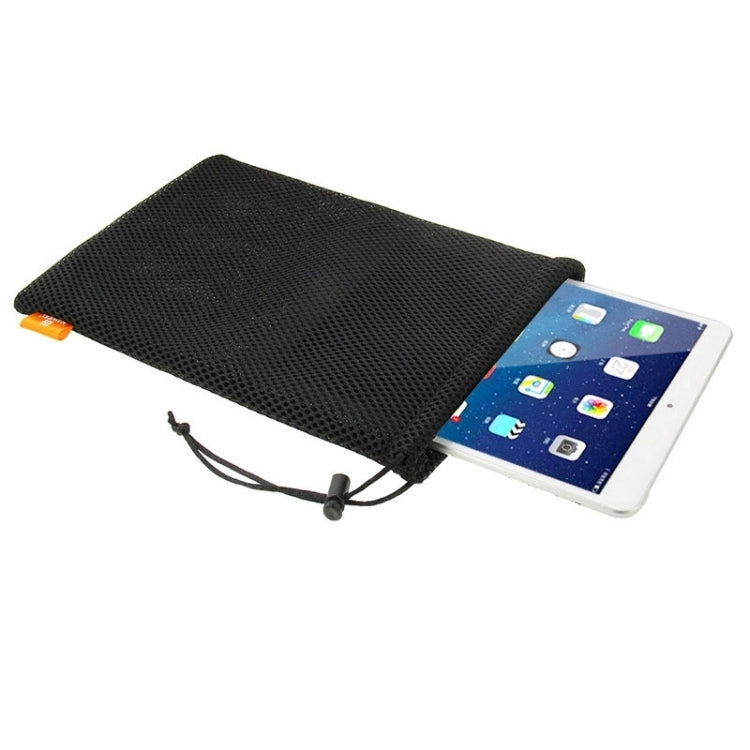 HAWEEL Nylon Mesh Pouch Bag with Stay Cord for up to 9.7 inch Screen iPad and Tablet, Size: 29cm x 19cm(Black)