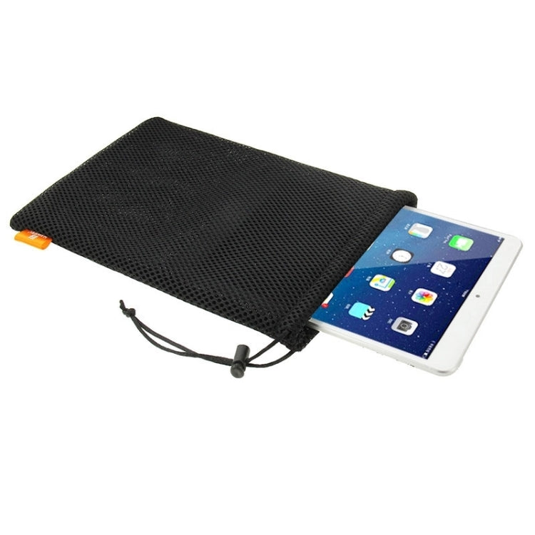 HAWEEL Nylon Mesh Pouch Bag with Stay Cord for up to 9.7 inch Screen iPad and Tablet, Size: 29cm x 19cm(Black)
