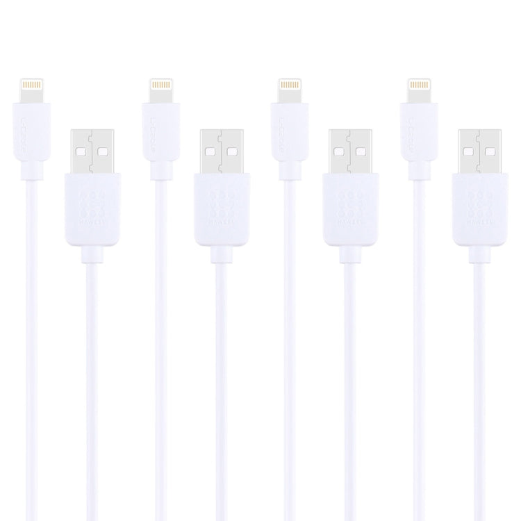 4 PCS HAWEEL 1m High Speed 8 pin to USB Sync and Charging Cable Kit for iPhone, iPad, 4pcs