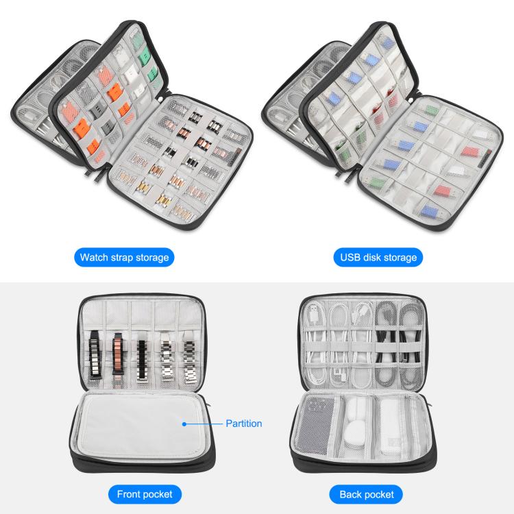 HAWEEL Watch Band Organizer Box Earphones / U Disk / Digital Cable Storage Case