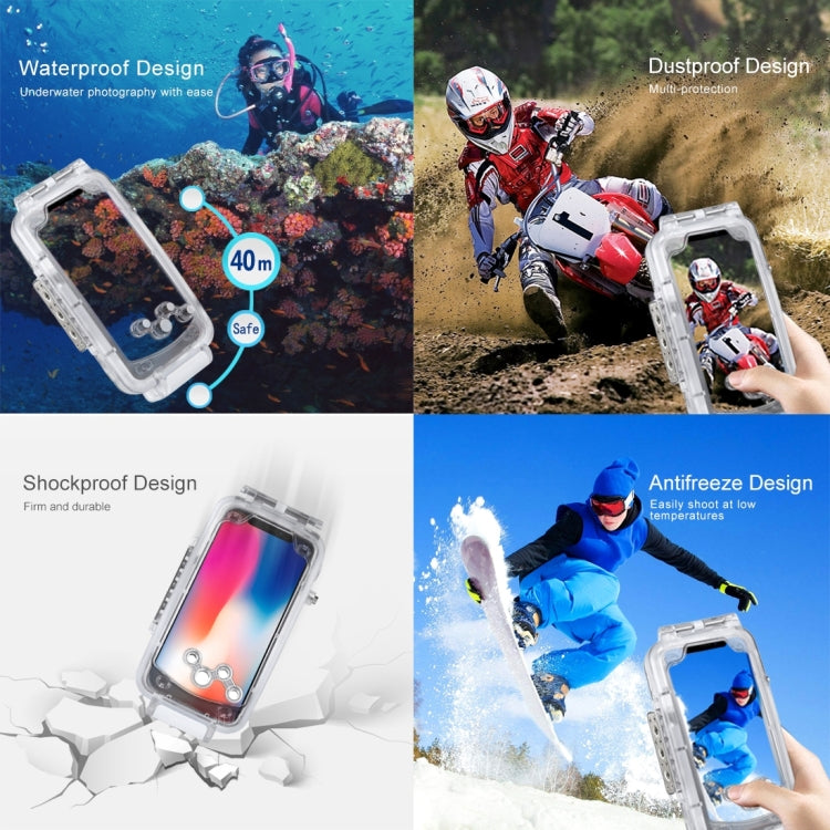 For iPhone X / XS HAWEEL 40m/130ft Diving Case, Photo Video Taking Underwater Housing Cover, For iPhone X