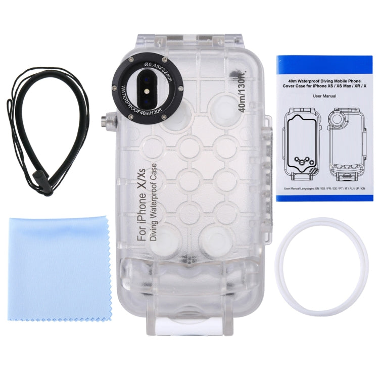 For iPhone X / XS HAWEEL 40m/130ft Diving Case, Photo Video Taking Underwater Housing Cover, For iPhone X