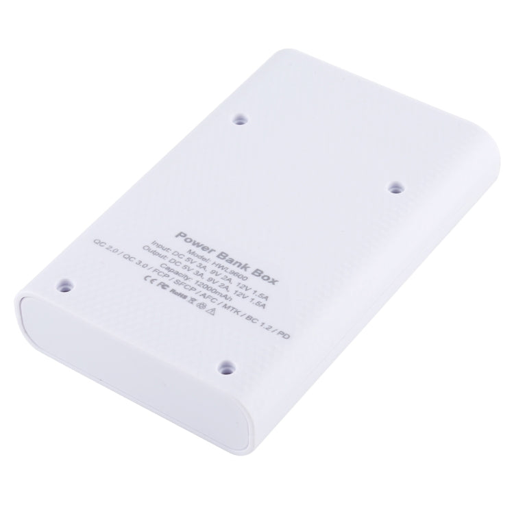 HAWEEL DIY 4x 18650 Battery (Not Included) 12000mAh Dual-way QC Charger Power Bank Shell Box with 2x USB Output & Display,  Support QC 2.0 / QC 3.0 / FCP / SFCP /  AFC / MTK / BC 1.2 / PD