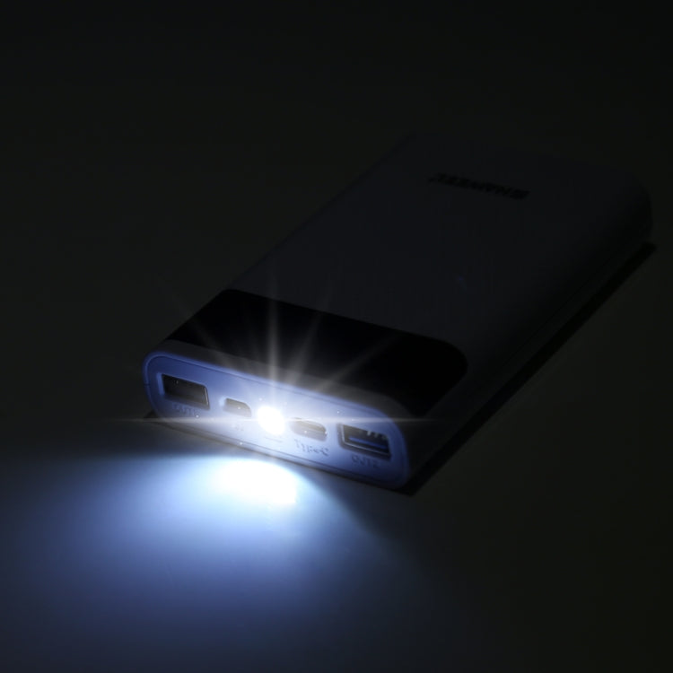 HAWEEL DIY 4x 18650 Battery (Not Included) 12000mAh Dual-way QC Charger Power Bank Shell Box with 2x USB Output & Display,  Support QC 2.0 / QC 3.0 / FCP / SFCP /  AFC / MTK / BC 1.2 / PD