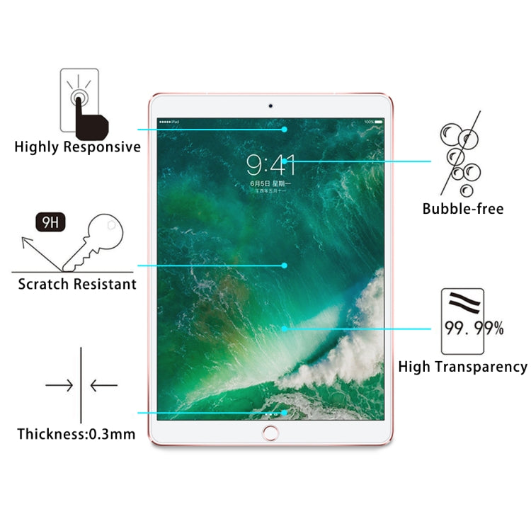 2 PCS for iPad Pro 10.5 inch 0.3mm 9H Surface Hardness Full Screen Tempered Glass Screen Protector, For iPad Pro 10.5 inch
