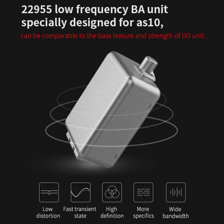 KZ AS10 Ten Unit Moving Iron In-ear HiFi Earphone without Microphone