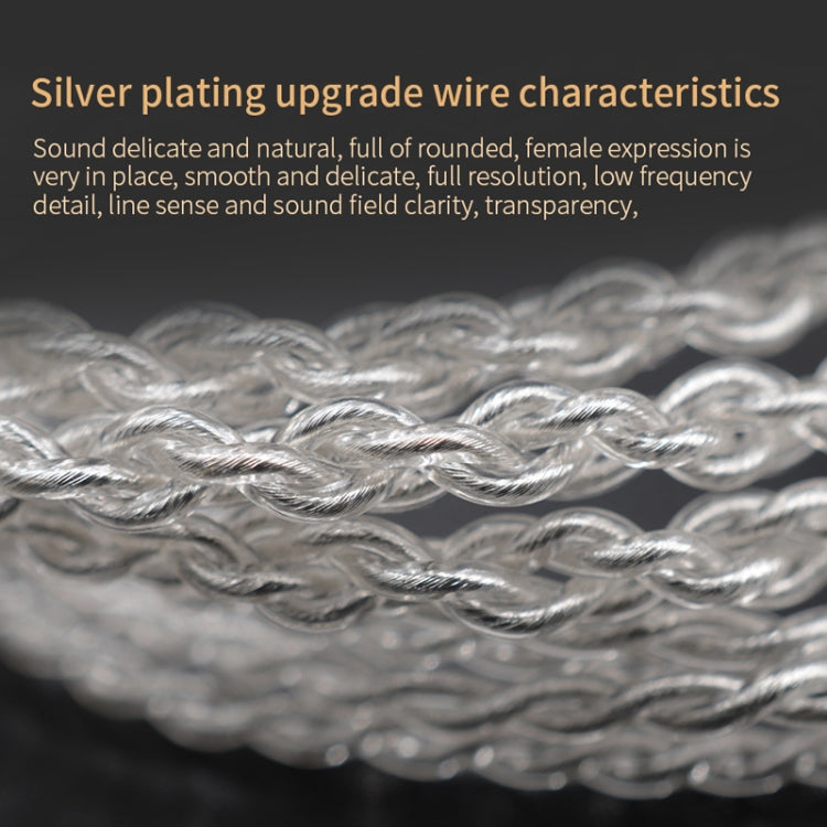 KZ C 8 Pin Oxygen-free Copper Silver Plated Upgrade Cable for KZ ZSN Earphones