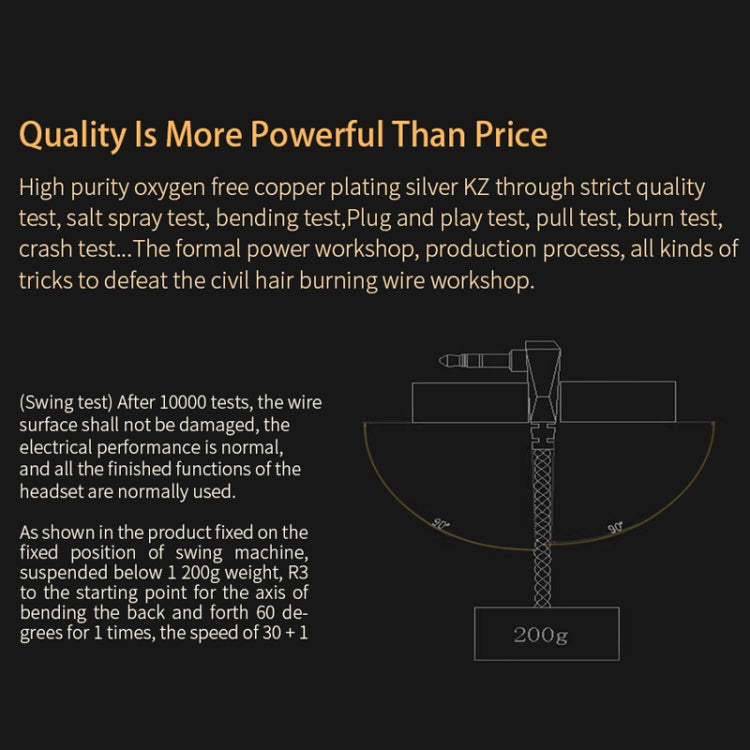 KZ C 8 Pin Oxygen-free Copper Silver Plated Upgrade Cable for KZ ZSN Earphones